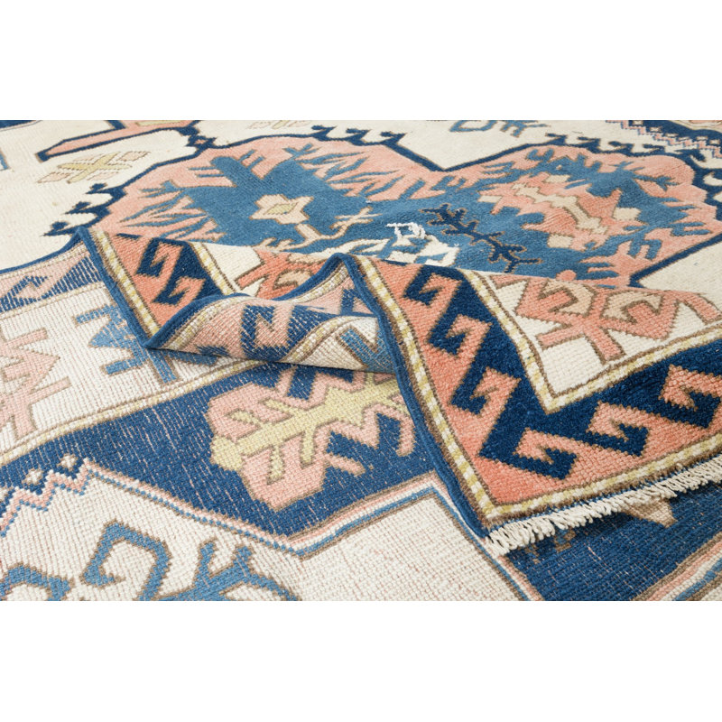 Tapis turc fait à la main, tapis géométrique, 100% laine
