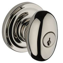 Ellipse Keyed Door Knob with Traditional Round Rose