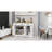 Farmhouse Buffet Cabinet Storage Sideboard With 3 Drawers And 3 Doors For Dining Living Room Kitchen Cupboard-White