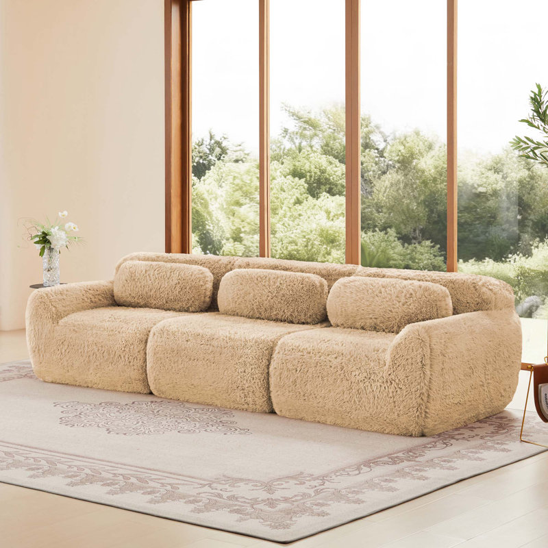 Canapé modulaire de 114 po, Kaki pâle