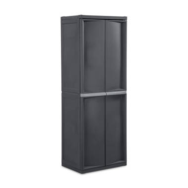 Rubbermaid Freestanding Storage Cabinet, Five Shelf with Double Doors,  Lockable, Large, 690-Pound Capacity, Gray, For Garage/Outdoor, Garden