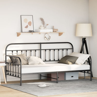 vidaXL Daybed Frame Black 42.13 x 79.92 in Powder-Coated Steel