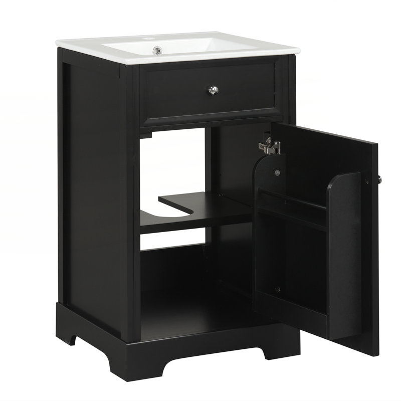 20" Bathroom Vanity with Sink, Black