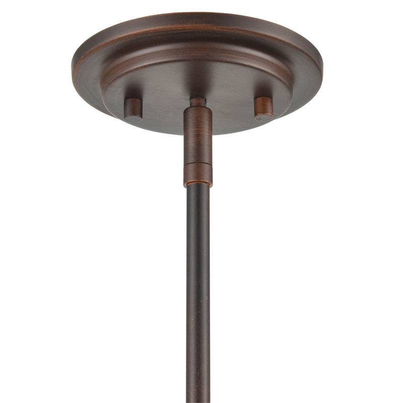 Luminaire suspendu en forme de cloche à 1 lumière Tayyibe, Bronze huilé, H 46 po x l 8 po x P 3 po