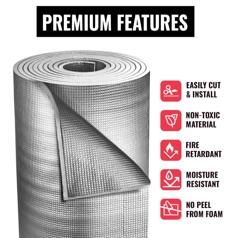 Reflective Insulation Roll Soundproofing Thermal Shield (60 sq.ft./roll)