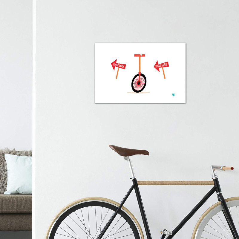 Monicycle - imprimé, Toile tendue, Pas de tapis, H 40 po x l 60 po x 1,5 po