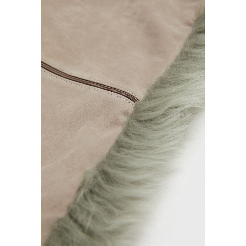 Teton Sheepskin Scatter Cushion Cover, Light Green