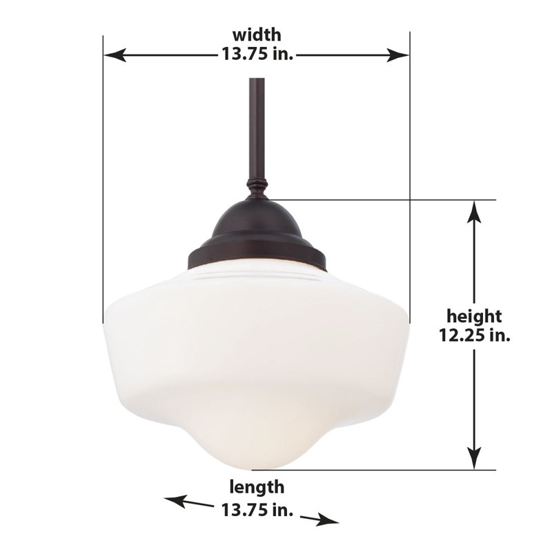 Luminaire suspendu Wade Logan Belby avec opale, Bronze Brossé