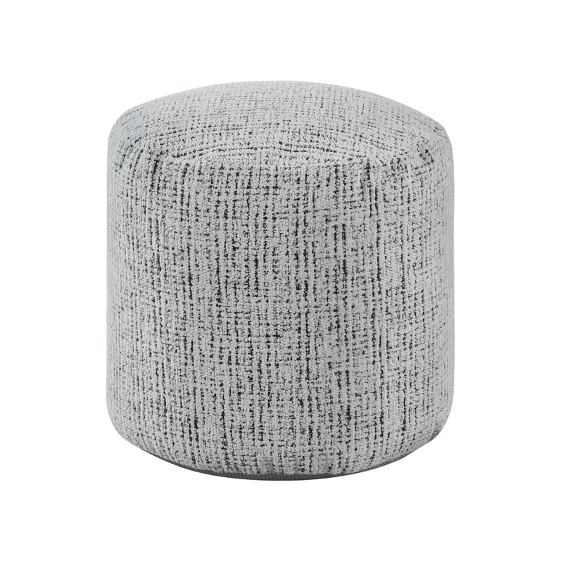 Cylindrical Pouf Chenille Fabric Upholstery Modern Ottoman