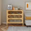 Commode d'appoint à 3 tiroirs en bois massif Yariana