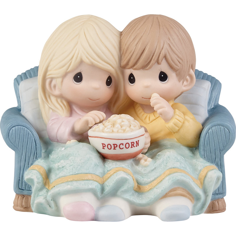 Precious Moments Couple Sharing a Bowl of Popcorn Figurine 4.33 Inch