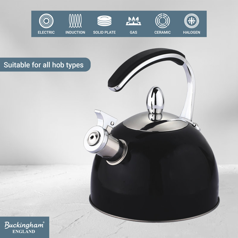 Buckingham Whistling Kettle Stovetop Stainless Steel, Induction Compatible 2 Litres