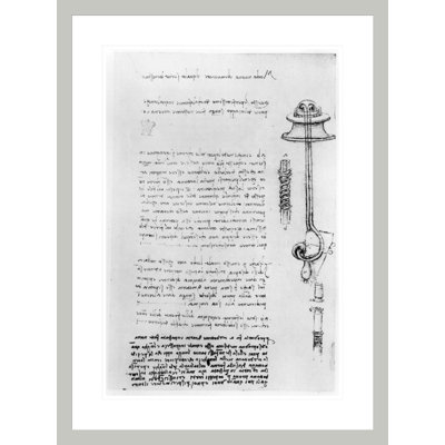 Study of a floater with breathing tubes for a diver Fol. 24v from the Codex Arundel 263 1490s-1518 (pen & ink on paper) by Leonardo da Vinci -Framed Giclee Print