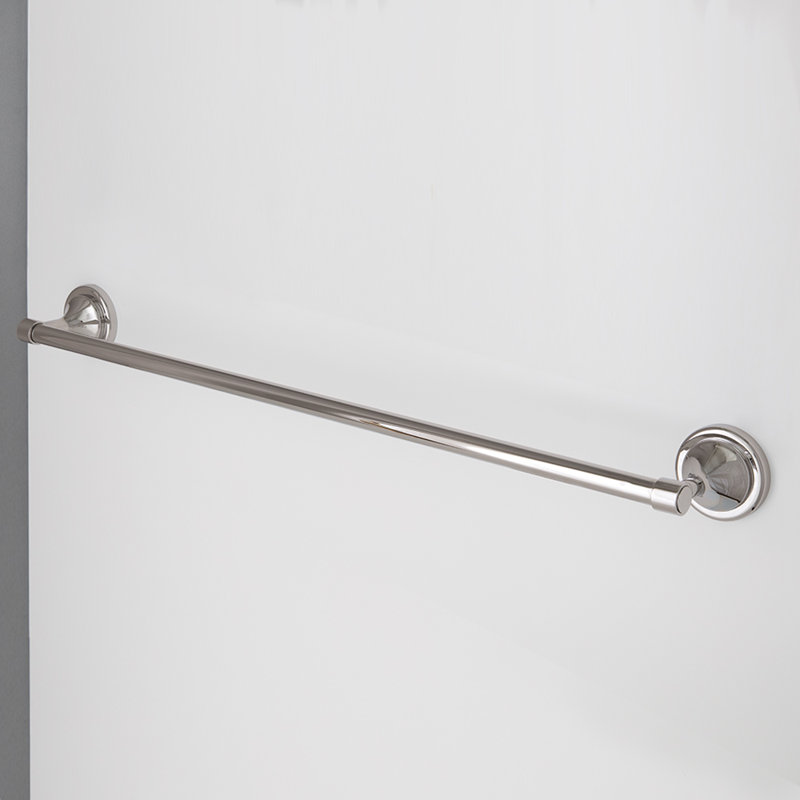 Flutti 1 Wall Mounted Towel Bar, 2.375" H x 25.25" W x 2.88" D, Polished Nickel