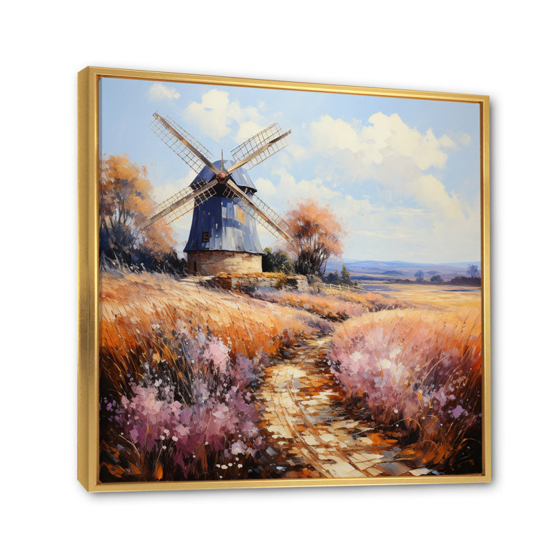 Mill Wind Gentle Breeze II - imprimé, H 30 po x l 30 po x P 1 po, Cadre flottant doré