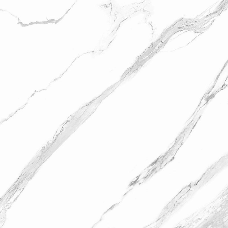 Tamu Faux Marble End Table, White
