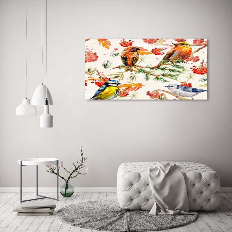 Conifers And Birds - Wrapped Canvas Print