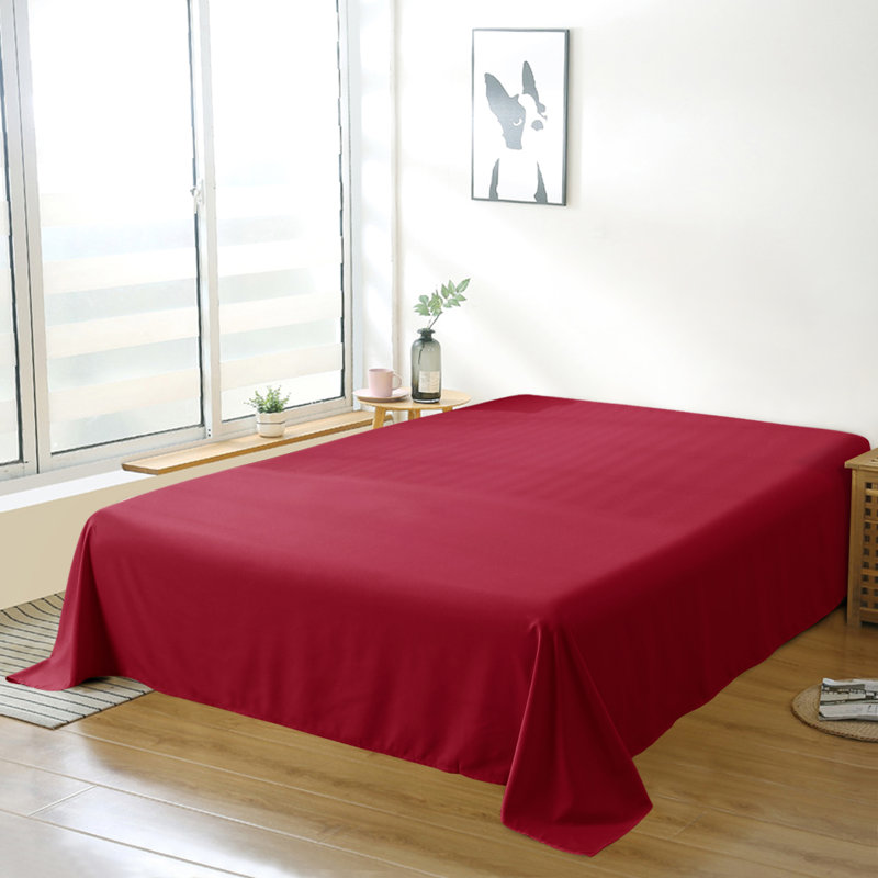 Drap plat en microfibre , Vin rouge, Drap plat de taille double