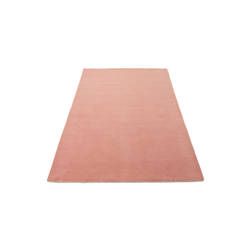 Solid Colour Wool Hand Woven Area Rug, Antique pink and pink, Rectangular 300 x 400cm