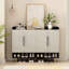 Buffet, armoire à chaussures avec 4 portes, grande armoire de rangement moderne pour chaussures avec tablettes réglables pour vestibule, salon, chambre à coucher
