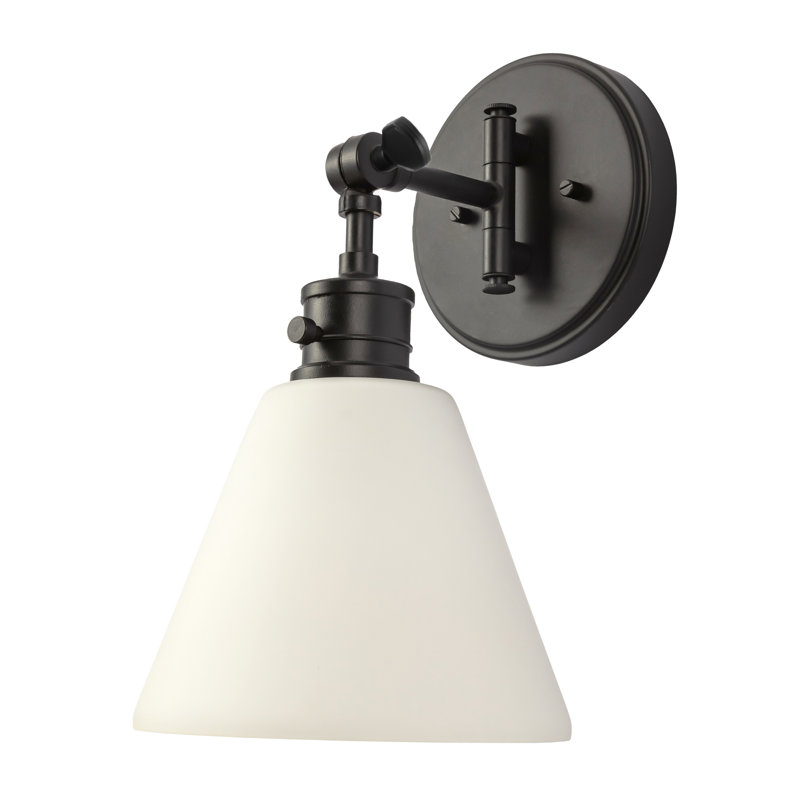 Adisan Steel Armed Sconce, Matte Black