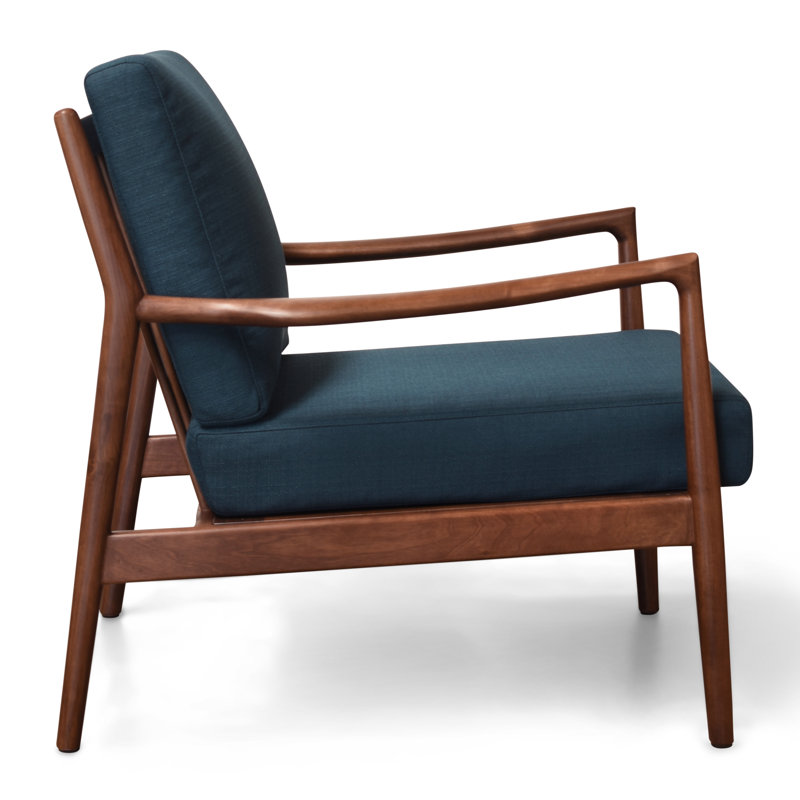 Stella Arm Chair, Solid Frame, Blue