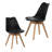 Set of four dining chairs, medieval modern style dining chairs for kitchen and dining room, with wooden legs, black-1993429874