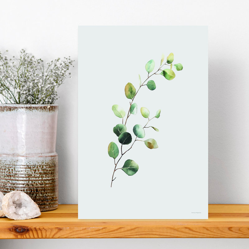 «Eucalyptus Whisper Abstract Coastal Nature», art mural, H 18 po x l 12 po