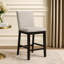 Ensemble de 2 tabourets de comptoir Nea, polyester gris, structure en bois brun foncé