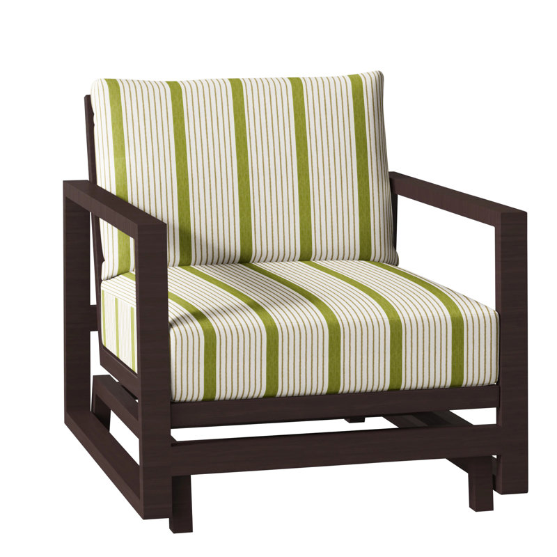 Avondale Patio Lounge Chair with Cushions, Cabana Stripe Midnight, Avondale Aluminum #60 Oak, No Welt