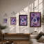 Purple Daisy Sprinkle Botanical - Framed Print-2050293391-2050293395