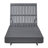 Dark Grey Acacia Solid Wood Outdoor Chaise Lounge With Dark Grey Water-Repellent Cushion Only Including Lounge Chaise-72520777-72520776