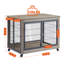 Table d'appoint pour chien sur roulettes avec portes doubles et plateau relevable-280929788-280929784