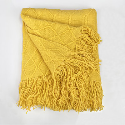 Irregular Rhombus Knitted Throw Blanket