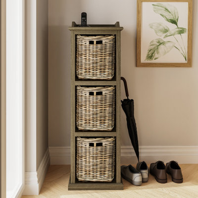 Aliyaha 39cm W Solid Wood Storage Rack