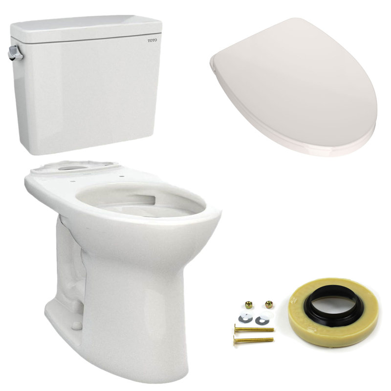 Drake® 1.28 GPF (Water Efficient) Elongated Two-Piece Toilet (Seat Included), Colonial White
