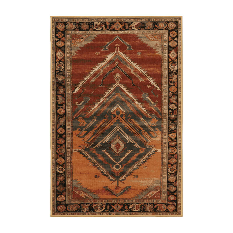 Machine Washable Persian Brown Area Rug, Rectangle 8' x 10'