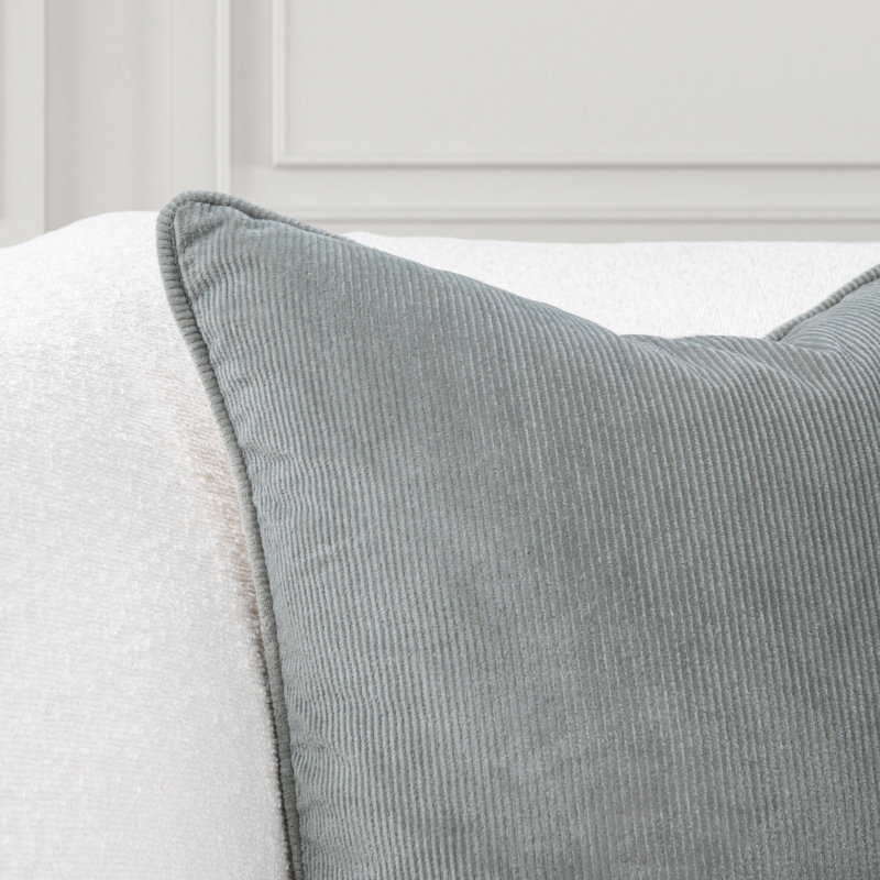 Coussin en velours côtelé Memoir, Sauge sèche