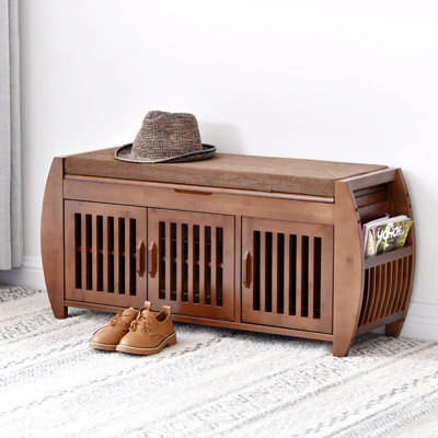 Shoe Rack Bench With Cushion For Entryway Home