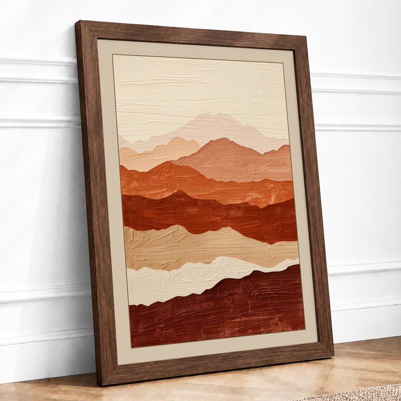 Desert at Dusk Minimalist - Framed Print, A1 - 84.1 x 59.4 cm, Walnut