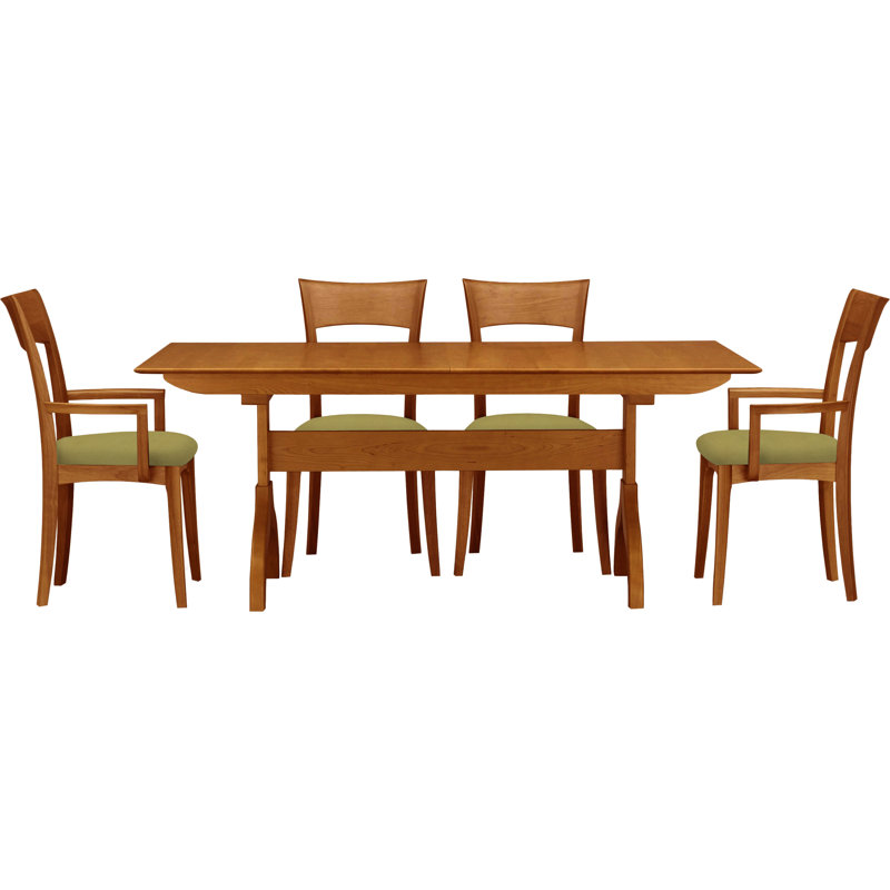 Sarah 5 - Piece Dining Set, Autumn Cherry, Coffee Leather