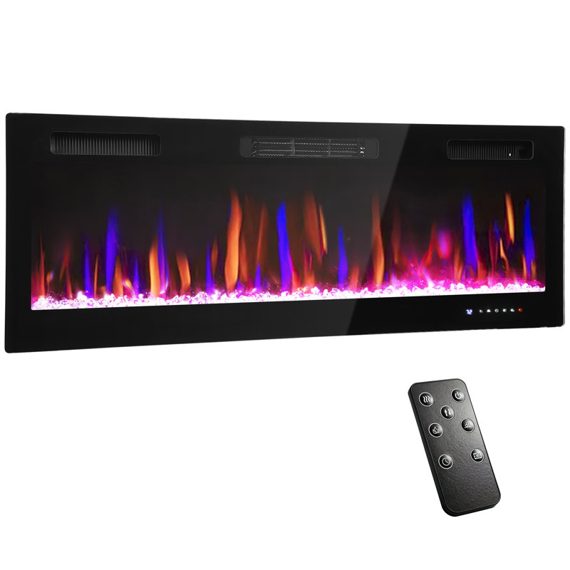 Belfry Heating Black Electric Fireplace, 47cm H x 127cm W x 9.4cm D 