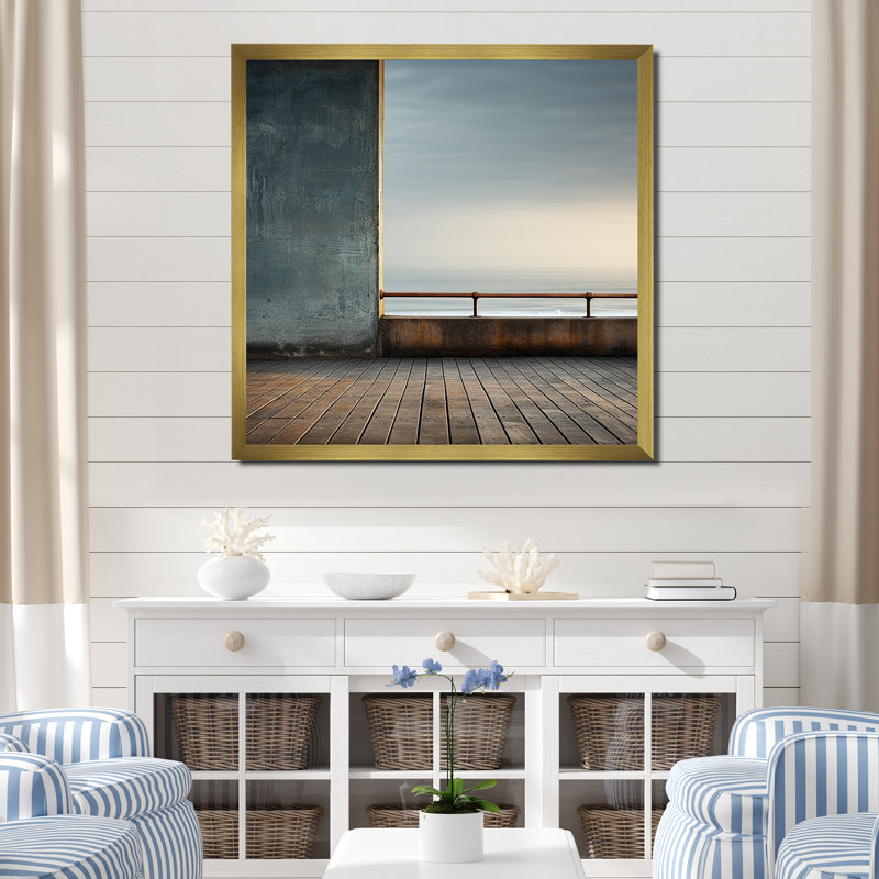 «Horizon I», impression sur toile, Encadrement doré, H 36 po x l 36 po