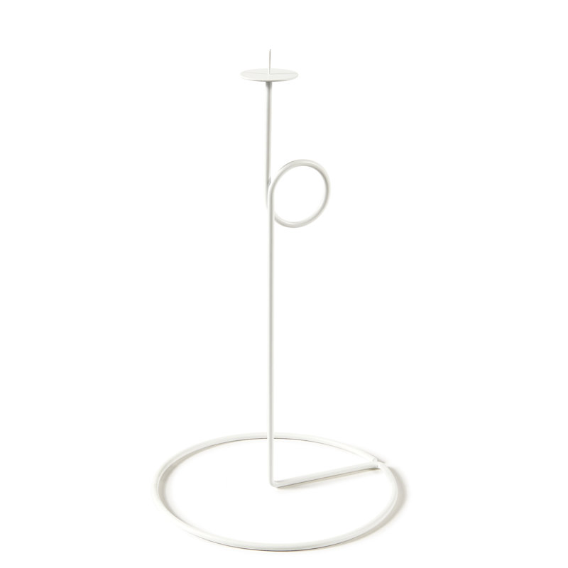 Metal Candlestick, White