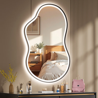 Cloud Shape LED Bathroom Mirror - Anti-Fog, Dimmable Light, Tempered Glass - ETL Listed for Safety