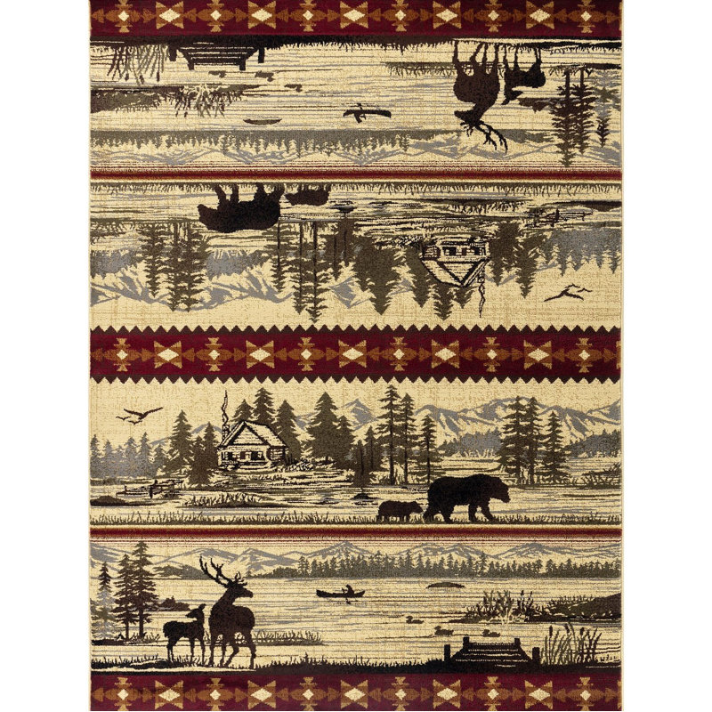 Multi Lodge Area Rug, Rectangle 7'10" x 10'3"