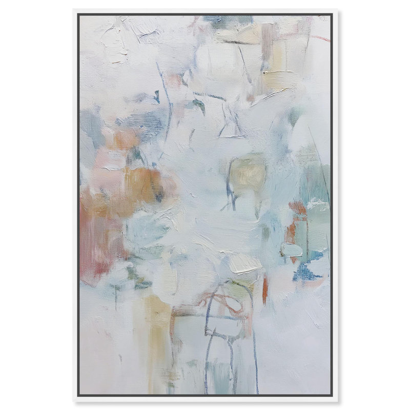 «Palimpsest Wall II Modern Decor», reproduction d'art sur toile par Art Remedy, H 24 po x l 16 po, Cadre blanc