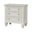 Table de chevet 3 tiroirs blanc crème avec plateau coulissant