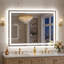 Miroir de salle de bain DEL à DEL, lumière réglable, verre antibuée-1287421634