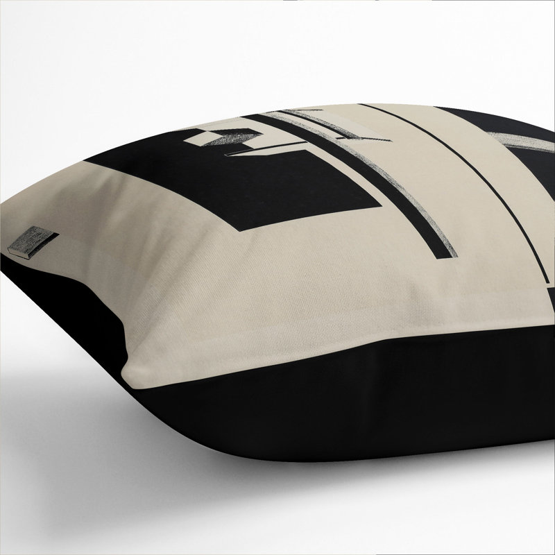Composition Vol.15 Square Throw Cushion, Black, 55cm H x 55cm W x 20cm D